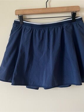 Lululemon Perforated Narrow Waistband Tennis Skirt Club Blue White Size 12